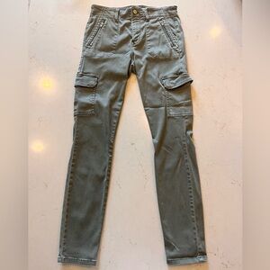 Level 99 Green Cargo Skinny Jeans